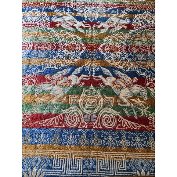 Vtg Algier Italian Embroidered Tablecloth Tapestry Persian Style 78.7" x 98.4" - Picture 16 of 16